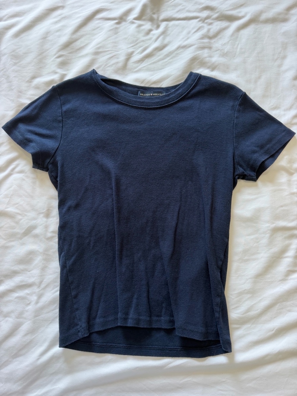 Brandy Melville Navy Short Sleeve Crew Tee